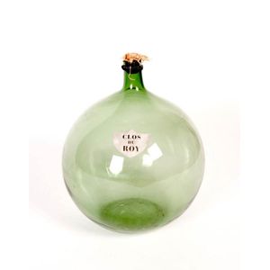 A French glass carboy labelled 'Clos du Roy', approx. 46 cm…