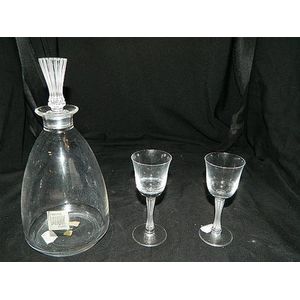Lalique Treves MARKED Crystal Bordeaux Wine Glasses, 5 3/4in Blown