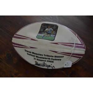 Signed Steve Menzies Rugby ball