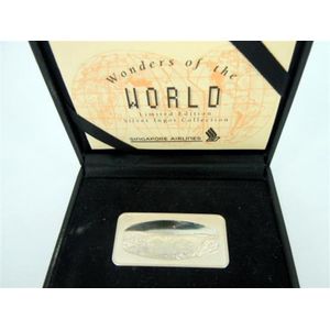A Singapore Airlines silver Ingot, 'Wonders of the world'…