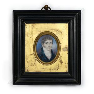 A Georgian portrait miniature of a gentleman, inscribed and…