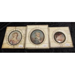 Three various early Portrait Miniatures including: portraits of…