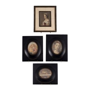 Four various framed miniatures, early 20th century, 'The last…