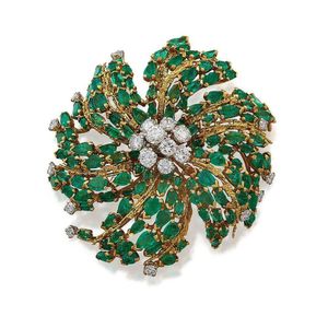 Emerald and Diamond Brooch by Haller Jewellery Company - Brooches ...