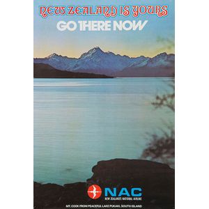 NAC, New Zealand is Yours Go There Now, 76 x 51 cm, together…