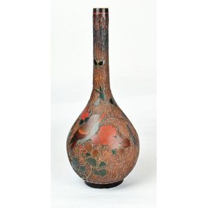 A bottle shaped Japanese 'Tree Bark' cloisonne enamel and…