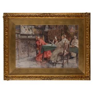 V. Poveda (Italian school, 19th century), The Cardinal's Letter,…