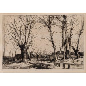William Lee Hankey (Britain, 1869-1952), (winter landscape),…