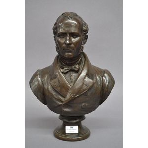 Bronze bust, F. Barbedienne Fonduer, signed to back 'Prepeaur…