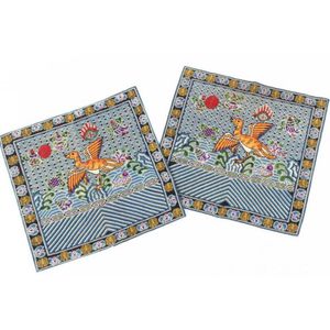 Antique embroidered Chinese rank badges /mandarin squares