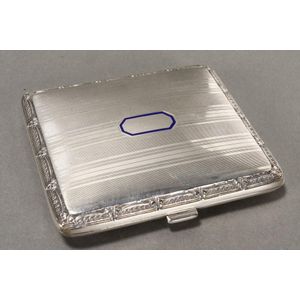 Ernest Gideon Bek silver and enamel cigarette case stamped with…