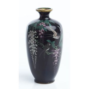 A small Japanese cloisonne vase, Meiji period (1868-1912), the…