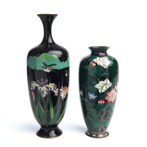 Two Japanese cloisonne vases, Meiji period (1868-1912), the…