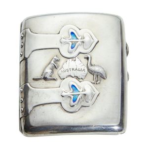 An Art Nouveau sterling silver and enamel cigarette case, the…