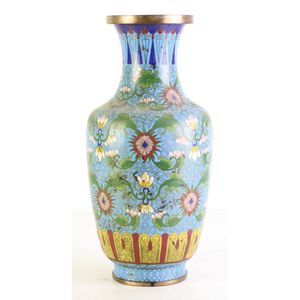 Cloisonne vase with floral motif, height 32.5 cm, some small…