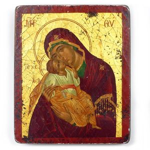 A small replica Byzantine icon, Mother of God. 11 x 9 cm.