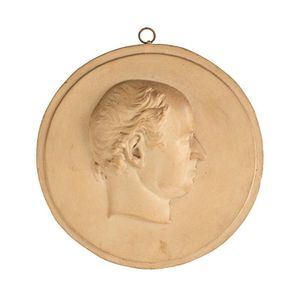 Thomas Woolner, plaster relief plaque of Dr. Godfrey Howitt…
