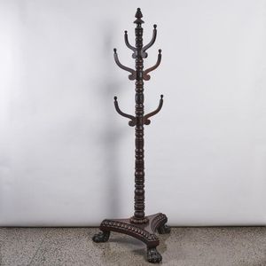 A large and impressive coat stand, with a turned central column… - Hall ...