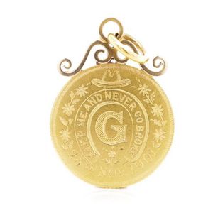 Antique Australian gold half sovereign love token erased and…