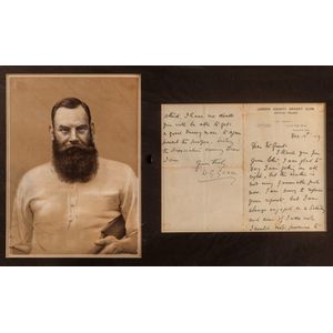 Grace Writ Rice W. G. Grace Autographed Letter Sheet and Lithographic Print - Sporting ...