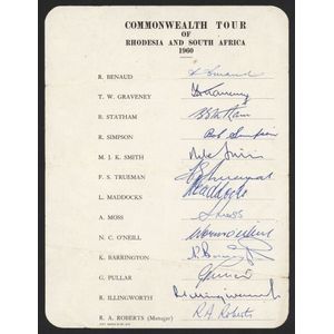 1960 Commonwealth Tour of Rhodesia and South Africa, official&hellip;