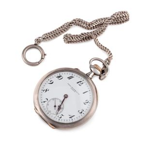 PATEK PHILIPPE, SILVER LOUIS XV STYLE POCKET WATCH 'LOVE OFFERING AN  APPLE