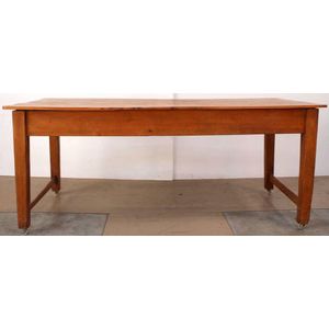 Kauri pine farmhouse 2 drawer refectory table on square…