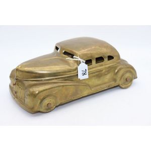 Betel motor car inkstand, Art Deco brass inkstand modelled of a…