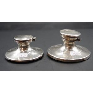Two Edwardian sterling silver inkwell. Hallmarked Birmingham…