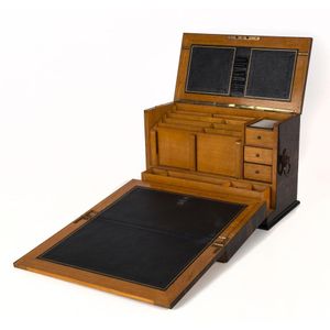 An antique English desk compendium, beautifully crafted in…