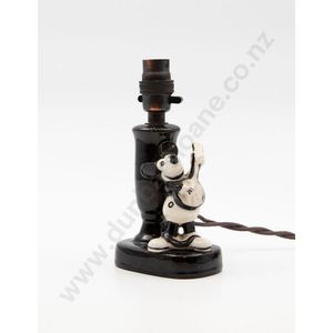 Early Mickey mouse glazed terracotta lamp, depicting Mickey…