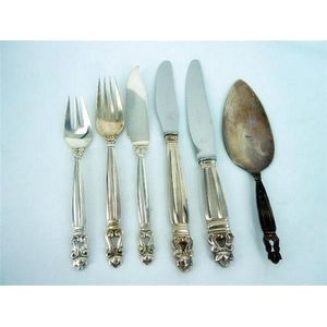 Georg Jensen 'Acorn' Silver Cutlery Set (44 pieces) - Flatware/Cutlery ...