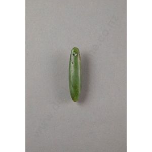 Pounamu kuru (pendant), Inanga variety stone, countersunk…