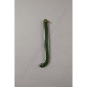 Pounamu kapeu (ear pendant), Kawakawa variety stone,…