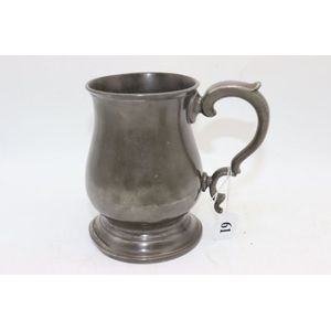 Vintage 1 Deciliter Pewter Tankard Mug Measuring Cup Pub Standard