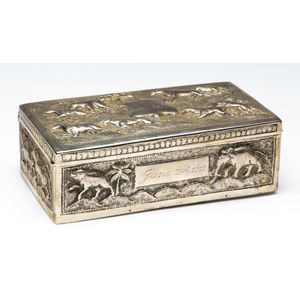 Indian Silver Cigarette Box with Zoomorphic Chasing - Smoking ...