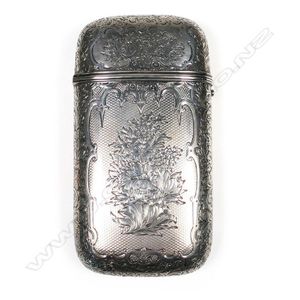 A Victorian silver engraved large cigar case, London 1858 by…