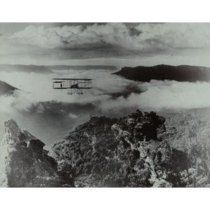 Hurley, Frank (1885-1962) - biplane over Megalong Valley.…