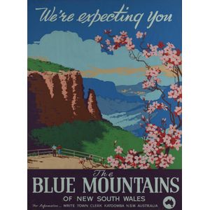 Blue Mountains travel poster 'We're Expecting You', original c.…