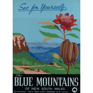 Blue Mountains travel poster 'See for Yourself ', original c.…