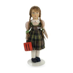 Lenci Schoolgirl - Italian, c.1930. Pressed felt swivel head…