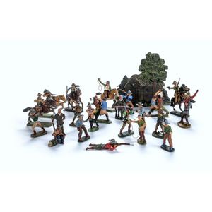 Elastolin wild West figures. Includes mounted cowboys, cowboys…