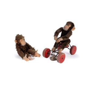 Steiff pull along monkey. Brown mohair monkey with felt muzzle…