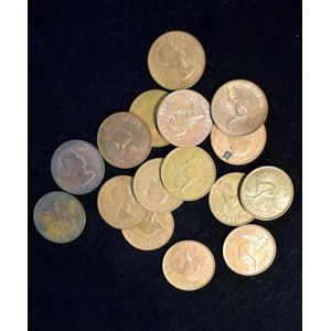 112 Australian one Penny coins between 1941 and 1964; 1941 x 2,…