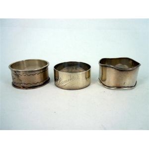 Three Australian silver serviette rings; Prouds, Stokes and…