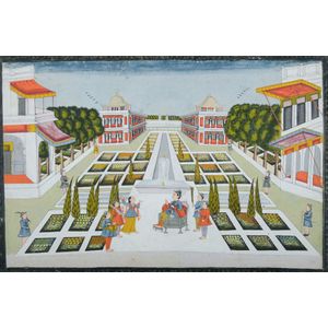 Large Indian miniature painting Mughal a musical Performance.…