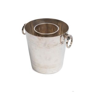 A reeded silver plated conical wine cooler with bottle inset by…