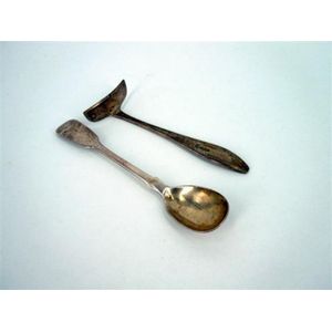A silver Pusher and spoon, not matching. Victorian spoon;…