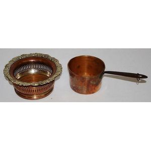 Georgian Sheffield plated copper base wine cooler together with…