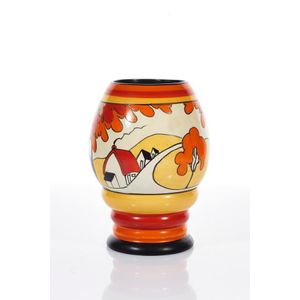 Clarice Cliff Bizarre Vase House And Bridge Pattern Shape